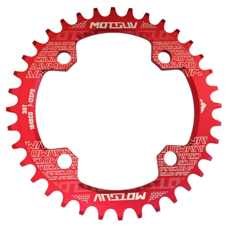MOTSUV ラウンドナロー ワイドチェーンリング MTB自転車 104BCD 歯板パーツ、ディスク 32T、ディスク 34T、ディスク 36T、ディスク 38T、楕円板 32T、楕円板 34T、楕円板 36T、楕円板 38T