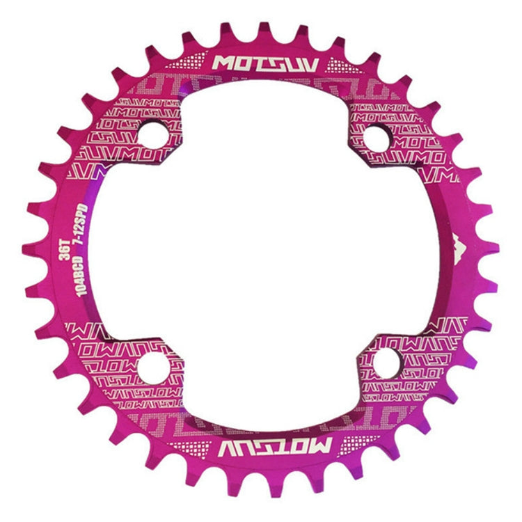 MOTSUV ラウンドナロー ワイドチェーンリング MTB自転車 104BCD 歯板パーツ、ディスク 32T、ディスク 34T、ディスク 36T、ディスク 38T、楕円板 32T、楕円板 34T、楕円板 36T、楕円板 38T