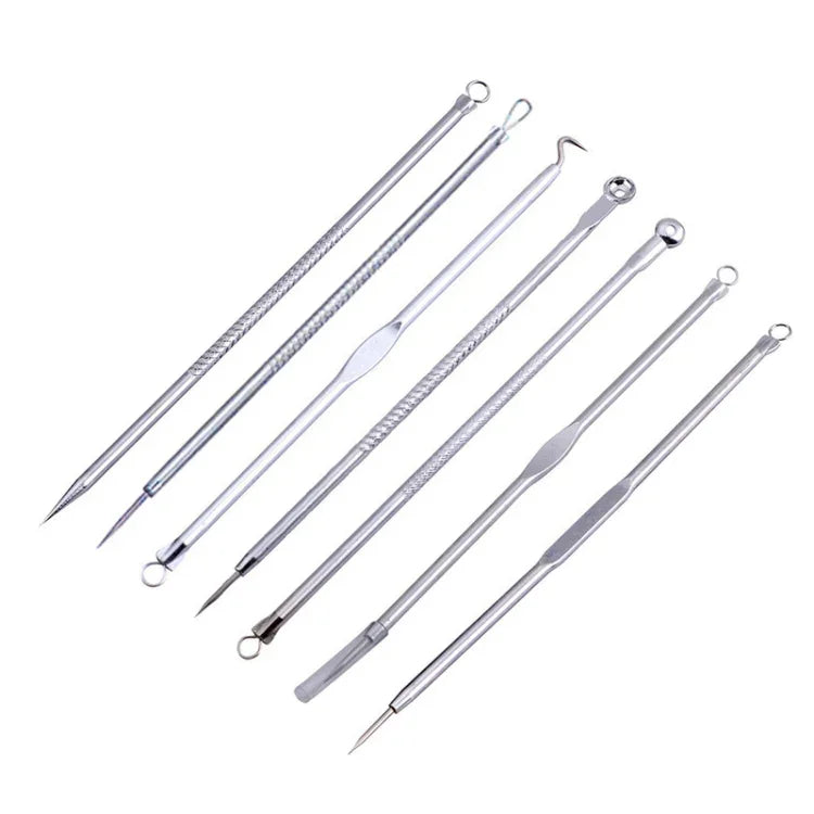 7-in-1 ステンレス製ニキビ針セット ニキビピック ニキビ針