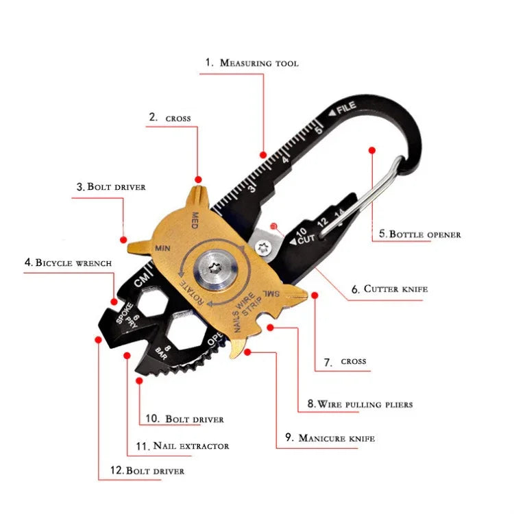 20 in 1 Stainless Steel Wrench Screwdriver Creative Roulette Multifunctional Combination Tool Outdoor Survival Tool, 20 in 1