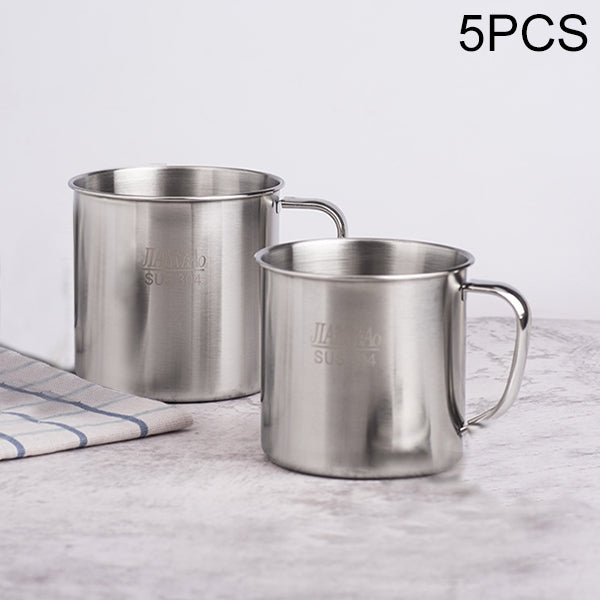 5個セット 超厚304ステンレス製カップ 子供用口付きカップ ハンドル付きカバー 家庭用大人用飲料水カップ、7cmカバーなし、8cmカバー付き、9cmカバー付き、10cmカバー付き、11cmカバー付き、12cmカバー付き