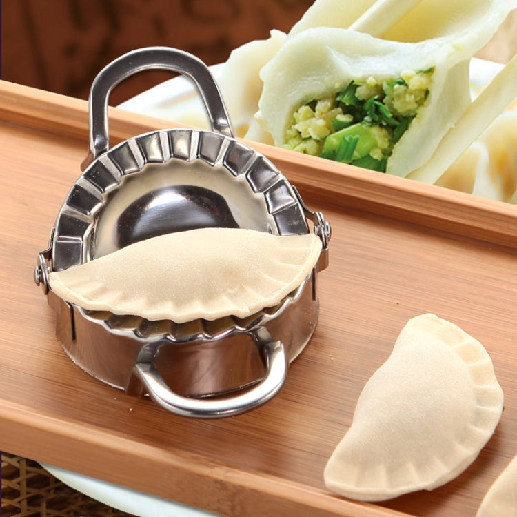 ステンレス製餃子メーカー生地カッター餃子型キッチンアクセサリー、ペストリーツール、大9.7cm（白箱付き）、小7.7cm（白箱付き）、8.3cm餃子丸型ナイフ、7.3cm餃子丸型ナイフ