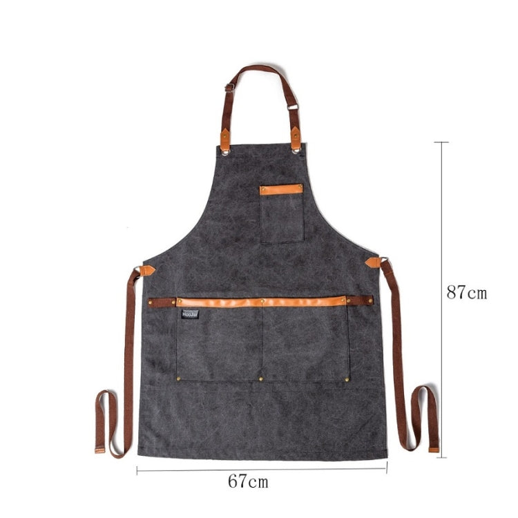 ウォッシュドキャンバスエプロン シェフ カフェショップ BBQ 美容師用エプロン