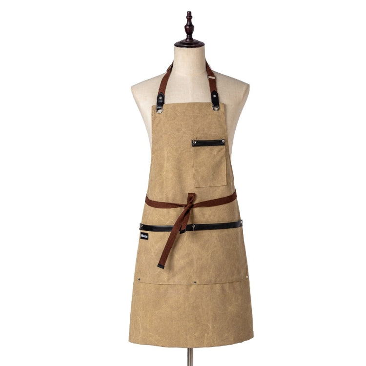 ウォッシュドキャンバスエプロン シェフ カフェショップ BBQ 美容師用エプロン