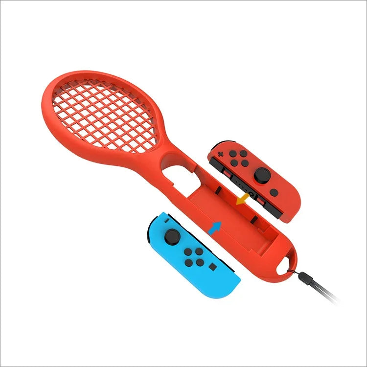 BODE 左右小型ハンドル テニスラケット NSゲームグリップ スポーツゲームハンドル TNS1843 Switch用 テニスラケット（赤と青）