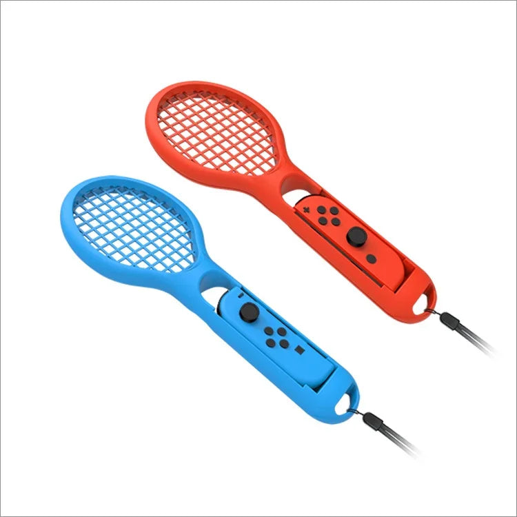 BODE 左右小型ハンドル テニスラケット NSゲームグリップ スポーツゲームハンドル TNS1843 Switch用 テニスラケット（赤と青）