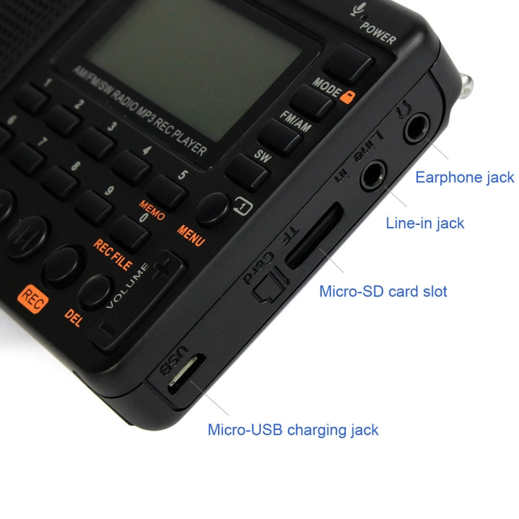 Retekess V-115 全波ラジオ FM AM ポータブル MP3 プレーヤー、V-115