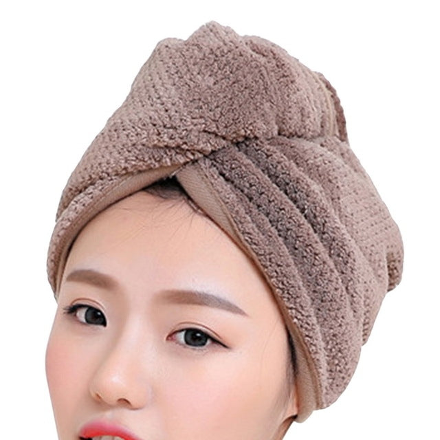女性用マジック速乾バスヘアドライタオルキャップ 入浴用具