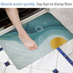 浴室用トイレ速乾吸水滑り止めマット 珪藻土、60 x 40 cm