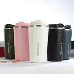 スマートバージョン ダブルステンレス304コーヒーマグ 車用サーモスマグ トラベルサーモカップ, 380ml ホワイト, 380ml ブラック, 380ml グリーン, 380ml ブルー, 380ml ピンク, 510ml ホワイト, 510ml ブラック, 510ml グリーン, 510ml ブルー, 510ml ピンク