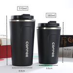 スマートバージョン ダブルステンレス304コーヒーマグ 車用サーモスマグ トラベルサーモカップ, 380ml ホワイト, 380ml ブラック, 380ml グリーン, 380ml ブルー, 380ml ピンク, 510ml ホワイト, 510ml ブラック, 510ml グリーン, 510ml ブルー, 510ml ピンク