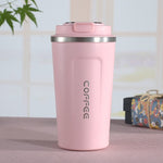スマートバージョン ダブルステンレス304コーヒーマグ 車用サーモスマグ トラベルサーモカップ, 380ml ホワイト, 380ml ブラック, 380ml グリーン, 380ml ブルー, 380ml ピンク, 510ml ホワイト, 510ml ブラック, 510ml グリーン, 510ml ブルー, 510ml ピンク