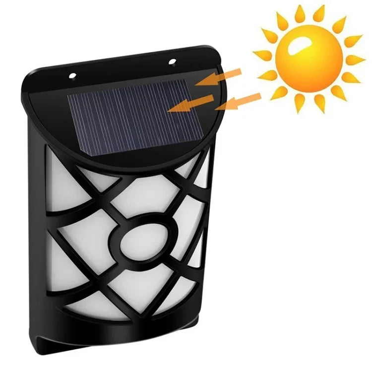 Solar Flame Courtyard Flood Light Wall Lamp Outdoor Lawn Landscape Street Light Induction Lamp, 66 LEDs