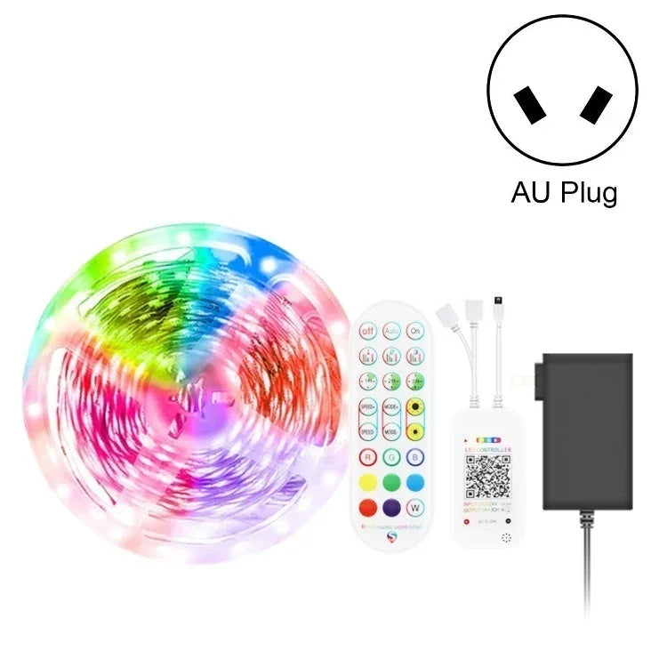 Bluetooth対応スマートミュージック音声制御ライトストリップ 非防水 5050 RGB カラフル雰囲気LEDライトストリップ 24キーリモコン付き、5M 150LED、5M 300LED、10M 300LED、10M 600LED、15M 450LED、15M 270LED、20M 360LED、30M 540LED