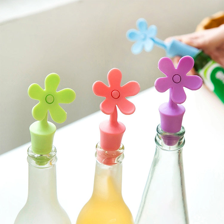 5個セット シリコンワインストッパー 花形ビールストッパー, 5個セット花形(グリーン), 5個セット花形(パープル), 5個セット花形(レッド), 5個セット花形(ブルー)