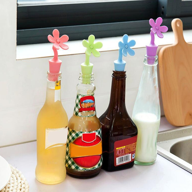 5個セット シリコンワインストッパー 花形ビールストッパー, 5個セット花形(グリーン), 5個セット花形(パープル), 5個セット花形(レッド), 5個セット花形(ブルー)