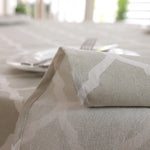 コットンと幾何学的菱形グレー レーステーブルクロス、60x60cm、70x70cm、90x90cm、100x140cm、120x120cm、140x140cm、90x150cm、140x160cm、120x160cm、140x180cm、130x180cm、140x200cm、140x220cm、140x250cm