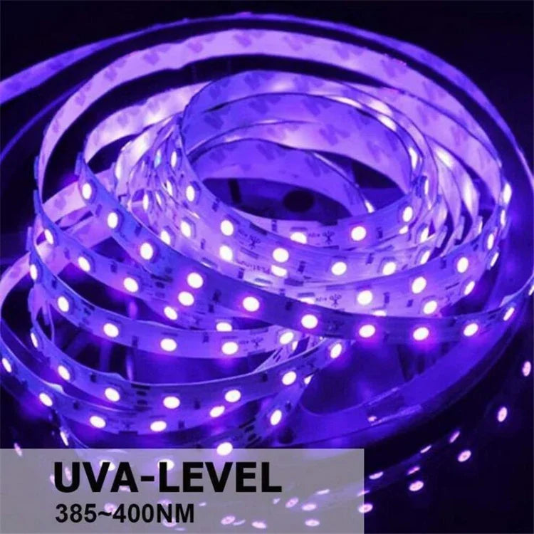 2835 SMD UV 紫色ライトストリップ LEDランプ 装飾ライトストリップ、防水 5m、防水 10m、裸基板 5m、裸基板 10m