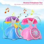 子供用シミュレーションレトロ電話 ライト＆音楽付き カートゥーン 早期教育パズル 音楽おもちゃ