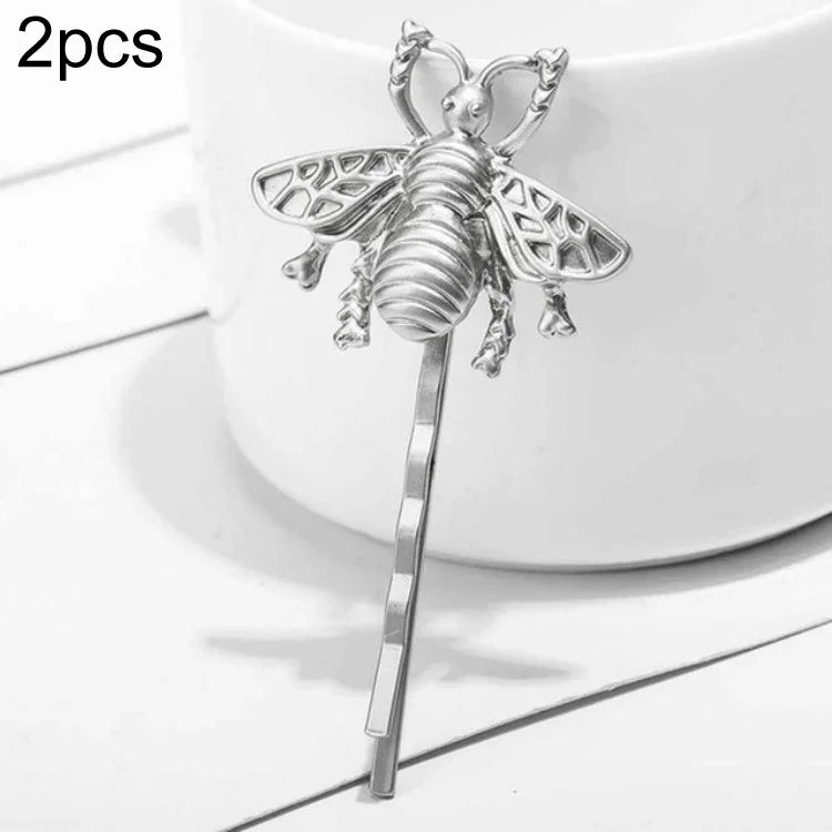 2個セット レトロ ヘアアクセサリー ファッション テンパラメント マットビー ヘアクリップ