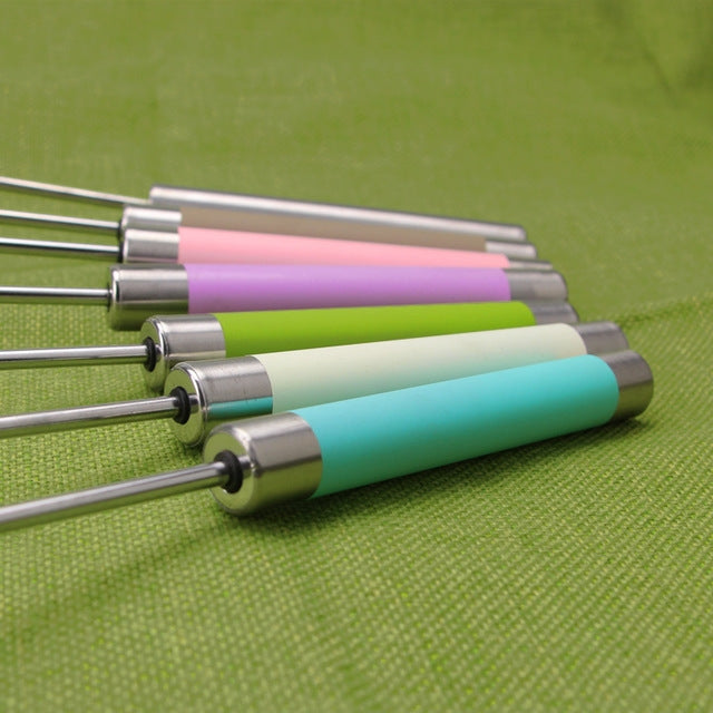 ステンレス製半自動攪拌プレス回転式卵ビーター、30cm、ランダムカラー配送、卵ビーター