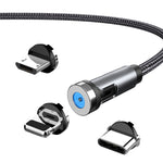 CC56 防塵プラグ 回転式マグネットケーブル、ケーブル長さ：2m、2m Android ヘッド、2m Micro USB、2m Type-C ヘッド、2m 8Pin ヘッド、2m ケーブル+3ヘッド、2m + 8Pin + Type-C/USB-C + Micro USB、2m ケーブル