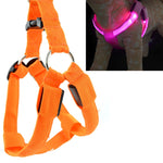 両面LEDライト付きペットハーネス ナイロン猫犬用胸ストラップリード、S、M