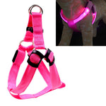 両面LEDライト付きペットハーネス ナイロン猫犬用胸ストラップリード、S、M