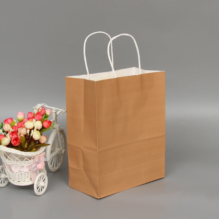 10 PCS Elegant Kraft Paper Bag With Handles for Wedding/Birthday Party/Jewelry/Clothes, 16x22x8cm, 22x27x11cm, 12x15x6cm, 26x33x12cm, 32x25x11cm, 42x31x12cm