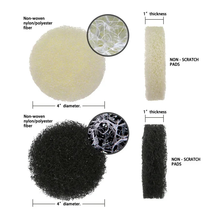 19 イン 1 家庭用 ナイロン 六角形 電動ドリル ブラシパッド スコーリング サンディング ディスクパッド キット、19 イン 1