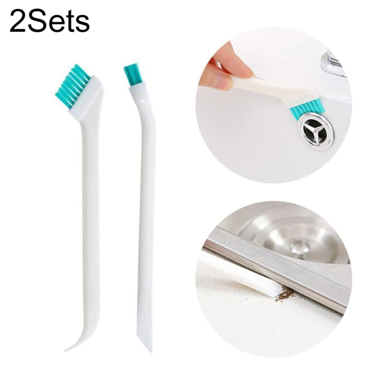 2セット 2in1 ダブルヘッドドア・窓隙間掃除ブラシ カップブラシ 尾部スクレーパー付き 2セット 2in1