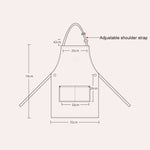 ノースリーブデニムエプロン ホルターブルーデニム キッチンオーバーオール、71x65cm
