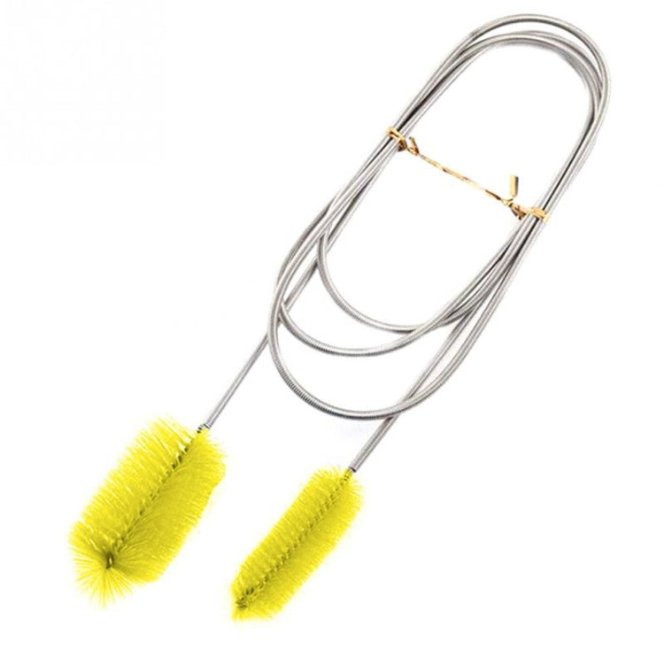 キッチン用水道管掃除ブラシ ステンレス製掃除ブラシ スプリングロングヘアブラシ、1500x60x15-30mm