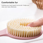 ロングハンドルバスブラシ ソフトヘアバスブラシ マッサージ用背中ブラシ付き