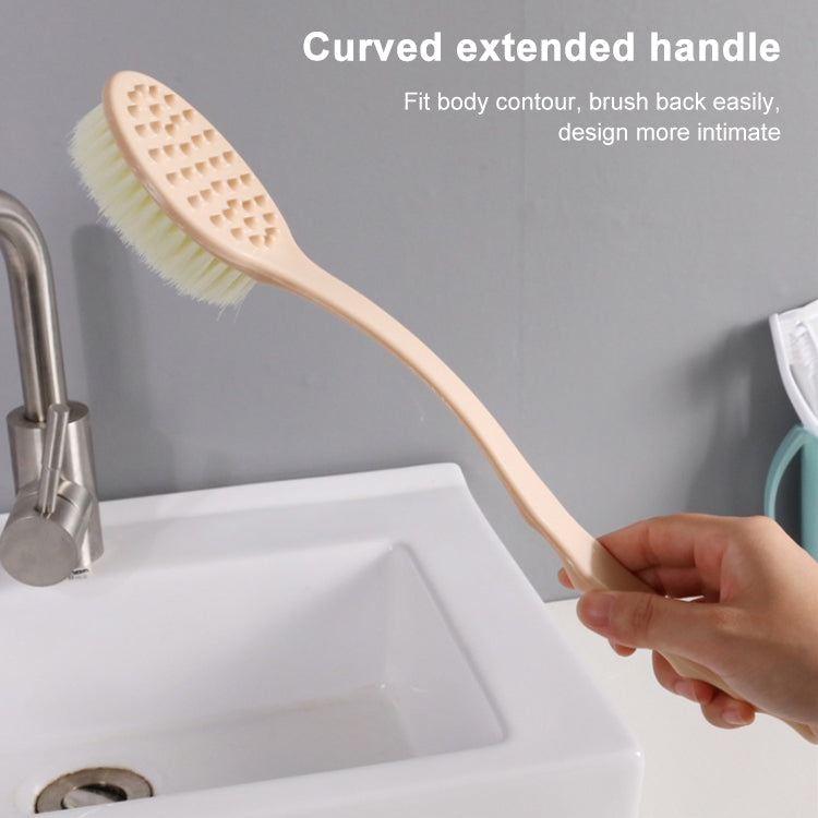 ロングハンドルバスブラシ ソフトヘアバスブラシ マッサージ用背中ブラシ付き