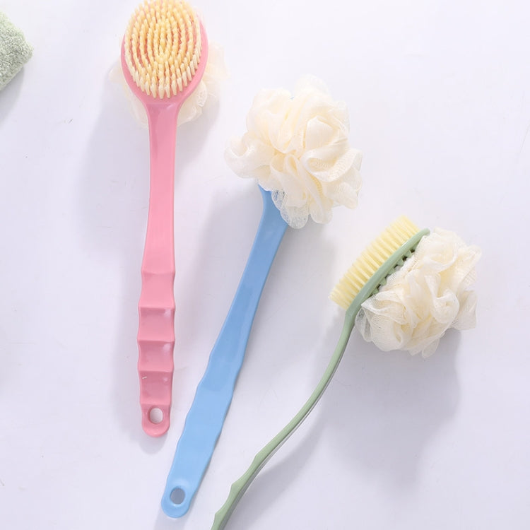 ロングハンドルバスブラシ ソフトヘアバスブラシ マッサージ用背中ブラシ付き