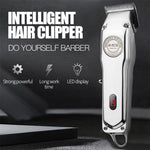 レトロオイルヘッド電動プッシャー強力電動フェーダーLCDデジタル表示充電式ヘアクリッパー、EUプラグ、USプラグ