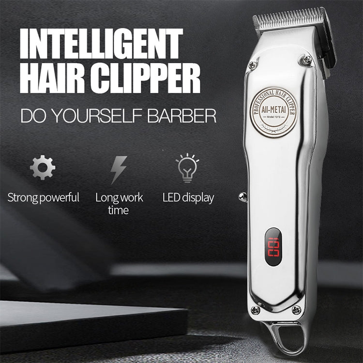 レトロオイルヘッド電動プッシャー強力電動フェーダーLCDデジタル表示充電式ヘアクリッパー、EUプラグ、USプラグ