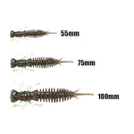 15個セット8色幼虫シリコンソフトルアー餌、55MM、75MM、100MM