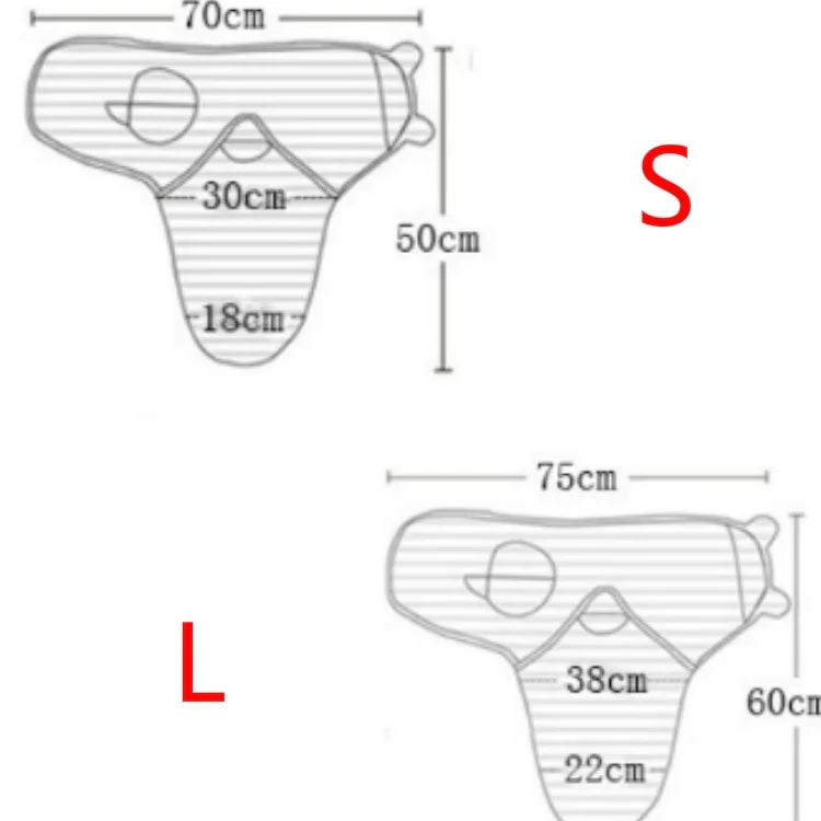 春夏用綿製ベビーインファントバッグ タオル スリーピングバッグ 編み布キャップセット, S (50x70 CM), L (60x75 CM)