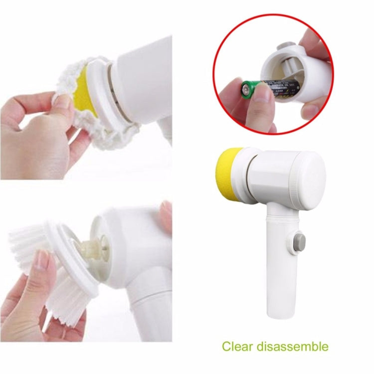 5in1 多機能電動家庭用マジックブラシ ABSナイロン キッチン浴槽清掃窓ブラシクリーナー、5in1ブラシ