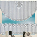 ホワイト半透明コーヒーカーテン チュールレース シアー ワープニットジャカードカーテン 寝室用カーテン 下カーテン 上カーテン 上下カーテンセット