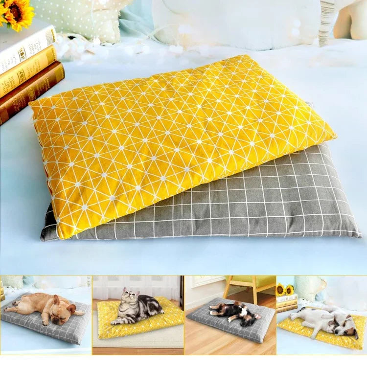 冬用厚手暖かいペット用寝マット 猫・犬用寝床, L, XL
