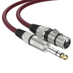 赤黒ネット TRS 6.35mm オス から カロン メス マイクロフォン XLR バランスケーブル、0.5m、1m、1.8m、3m、5m、8m、10m、12m、15m、20m、25m、30m
