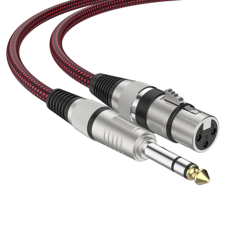 赤黒ネット TRS 6.35mm オス から カロン メス マイクロフォン XLR バランスケーブル、0.5m、1m、1.8m、3m、5m、8m、10m、12m、15m、20m、25m、30m