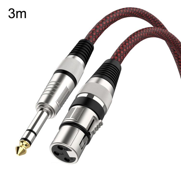 赤黒ネット TRS 6.35mm オス から カロン メス マイクロフォン XLR バランスケーブル、0.5m、1m、1.8m、3m、5m、8m、10m、12m、15m、20m、25m、30m