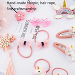 Little Girl Hair Accessories Set Gift Box Children Hairpin Combination Girl Jewelry Headdress Birthday Gift, Unicorn, Bee Models
