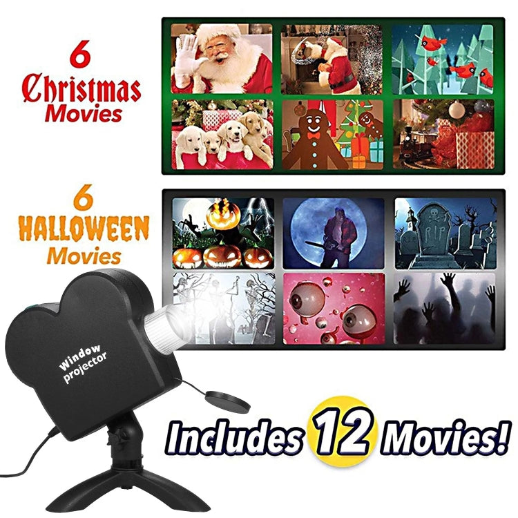 クリスマス ハロウィン レーザープロジェクター ミニウィンドウ ホームシアタープロジェクター、USプラグ、UKプラグ、AUプラグ