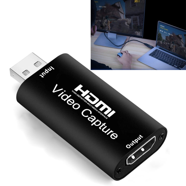 HDMIビデオキャプチャーカード ライブ録画ボックス ビデオキャプチャーアダプターボックス、USB 2.0
