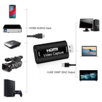 HDMIビデオキャプチャーカード ライブ録画ボックス ビデオキャプチャーアダプターボックス、USB 2.0